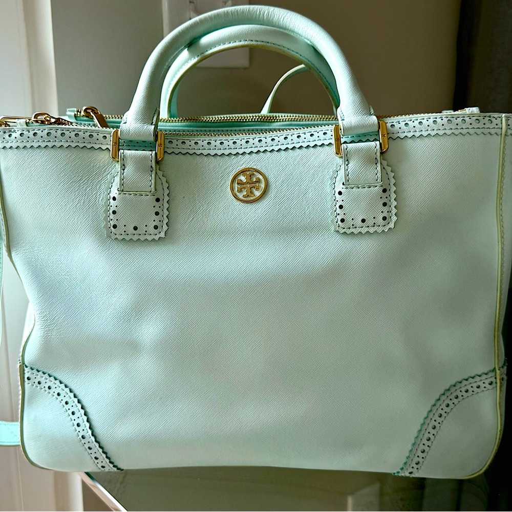 Tory Birch Robinson Mint Green Large satchel/tote